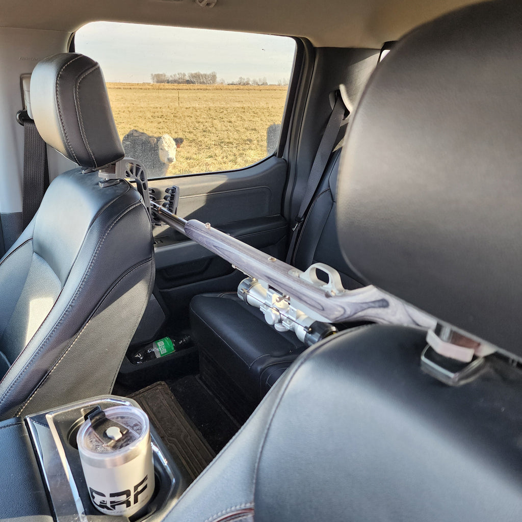 Head Rest Mounted Rifle Rack